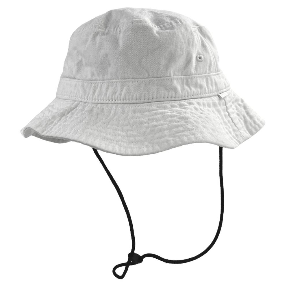 Aritzia TNA Women's White Adjustable Drawcord Cotton Twill Bucket Hat Size M/L
